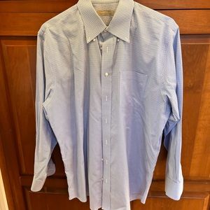 Nordstrom Men's Shirt Traditional Fit Long Sleeve Blue Plaid Size XL